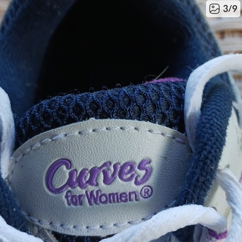 Curves For Women's White and Purple Sneaker Shoes, Size 8 - Picture 8 of 8